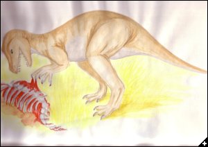 [One of Angela's many dinosaurs drawings]