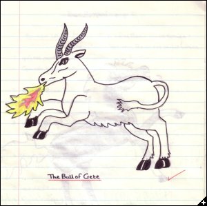 [The Bull of Crete by Angela aged 10 years]