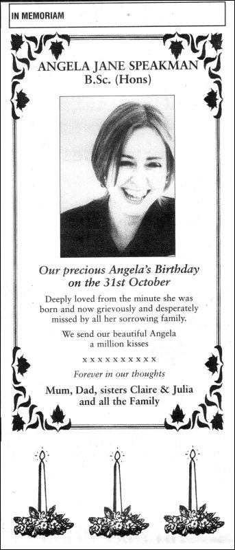 [Angela's Birthday Remembrance in local paper.JPG]