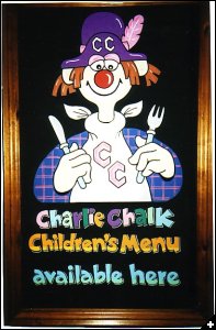 [Charlie Chalk  Angela designed this character for the children's area. 1]